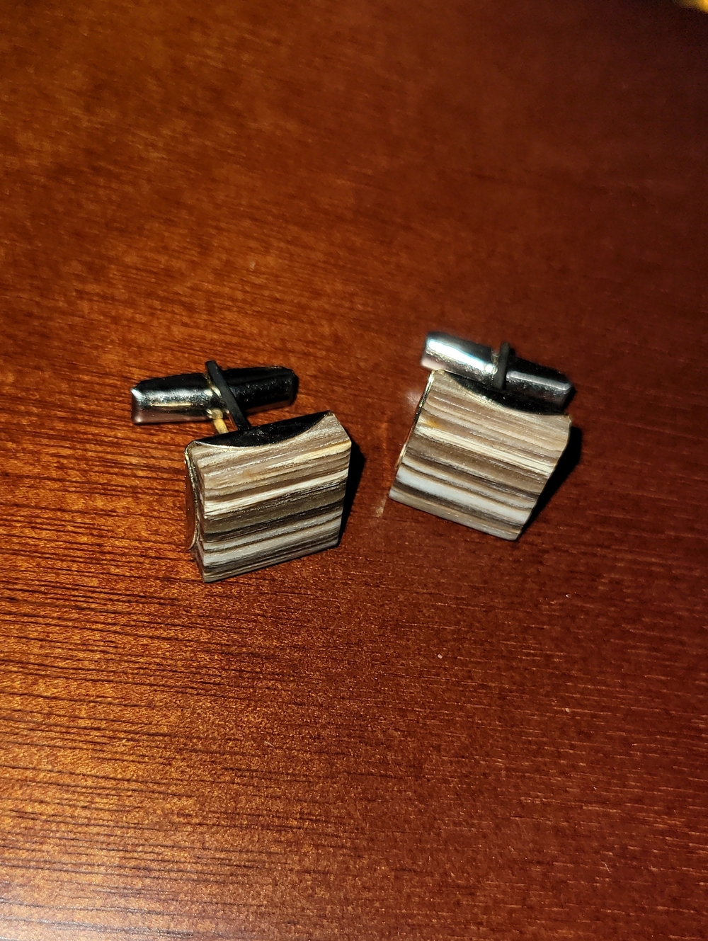 Mid- Century Modern Natural Stone Cufflinks.
